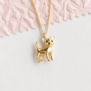 Kate Spade Haute Stuff Chihuahua Pendant Necklace in Gold